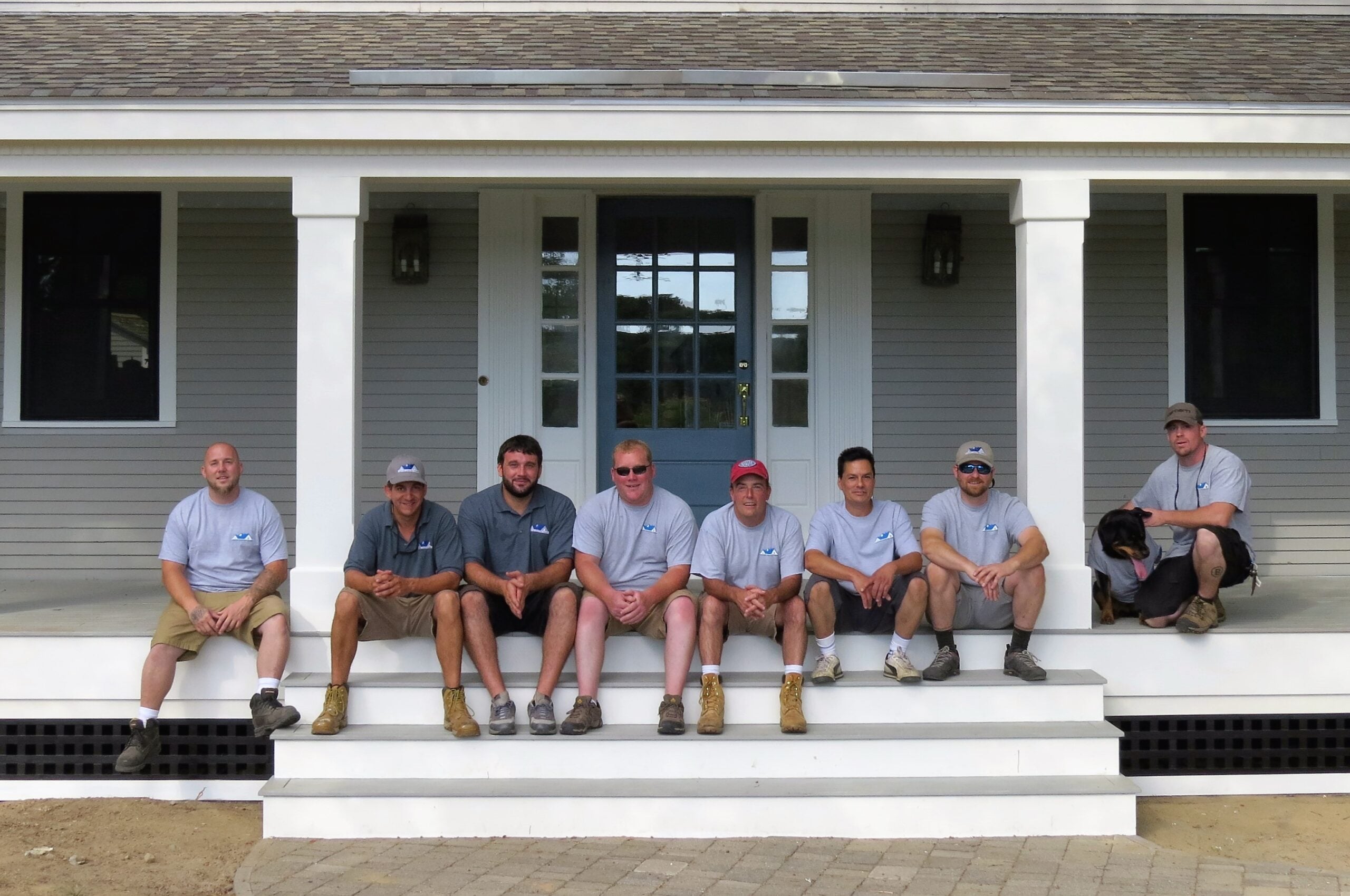 The Custom Crafted Homes crew on a Cape Cod job site