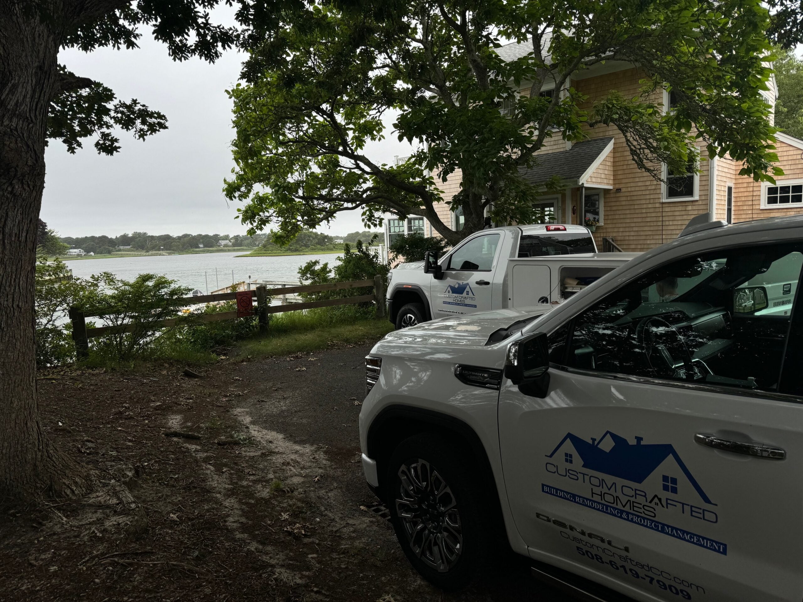 The Custom Crafted Homes crew on a Cape Cod job site
