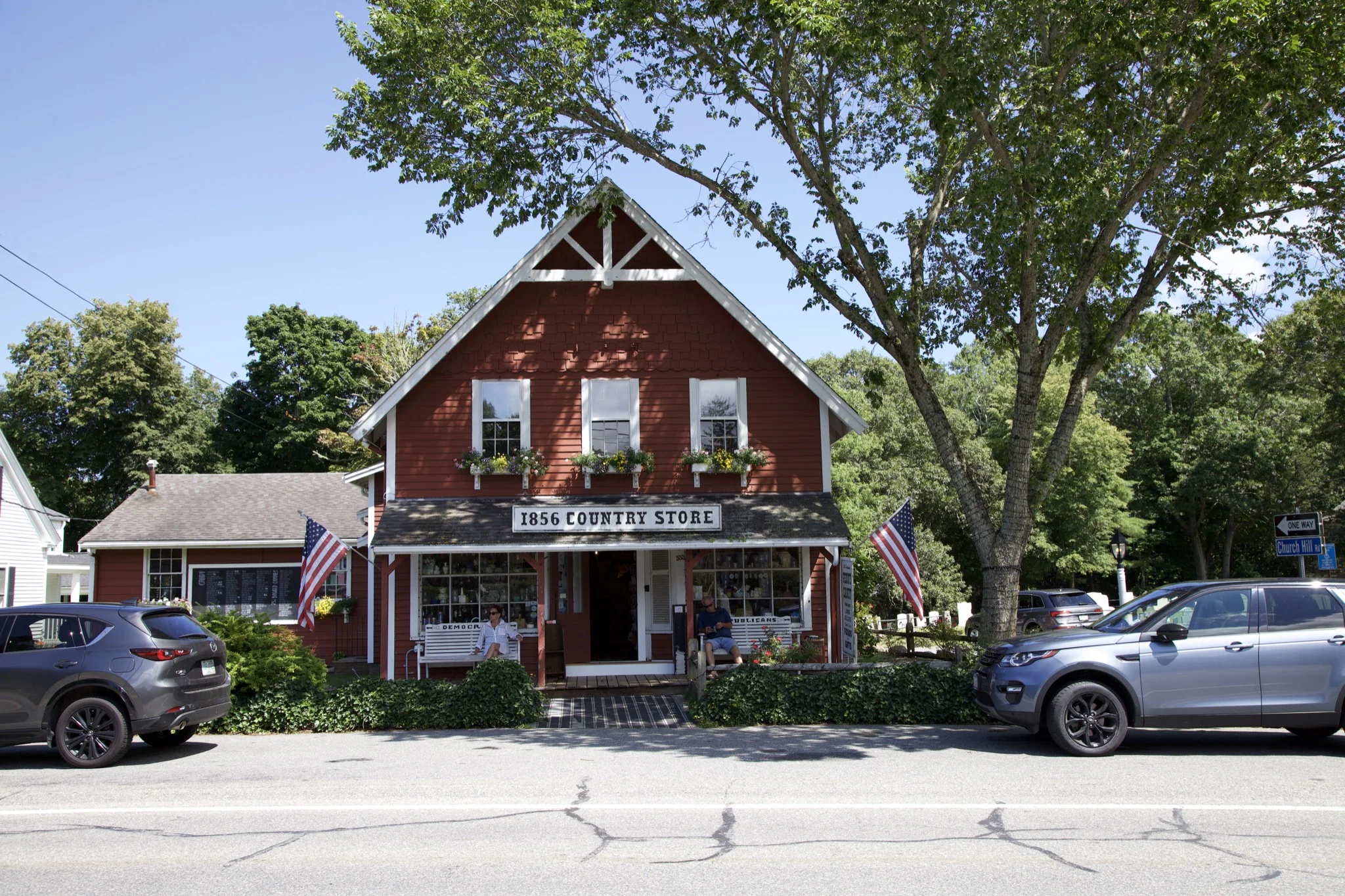 The 1856 Country Store, a red clapboard landmark on Main Street in Centerville, Barnstable